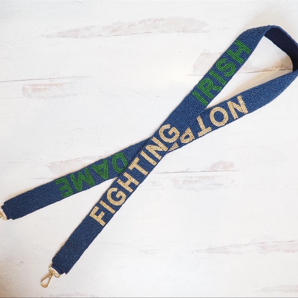 Beaded Fighting Irish Notre Dame Collegiate Game Day Purse Strap - Picture 1 of 1